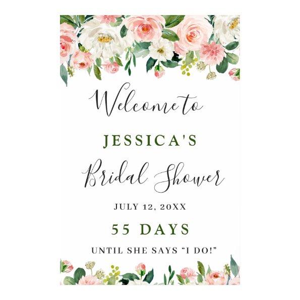 Elegant Blush Pink Flowers Boho  Poster