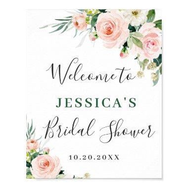 Elegant Blush Pink Flowers Boho  Poster