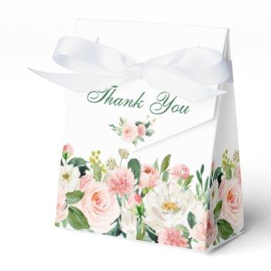Elegant Blush Pink Flowers Greenery  Favor Boxes