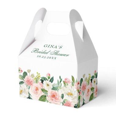 Elegant Blush Pink Flowers Greenery  Favor Boxes