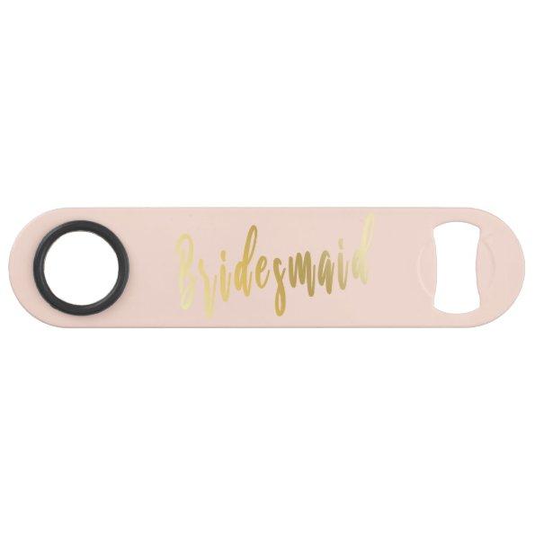 Elegant blush pink & gold bridesmaid bar key