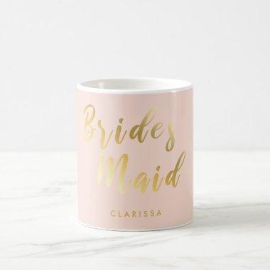 Elegant blush pink & gold bridesmaid coffee mug