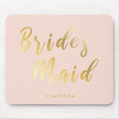 Elegant blush pink & gold bridesmaid mouse pad