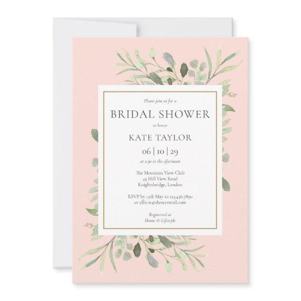 Elegant Blush Pink Gold Greenery