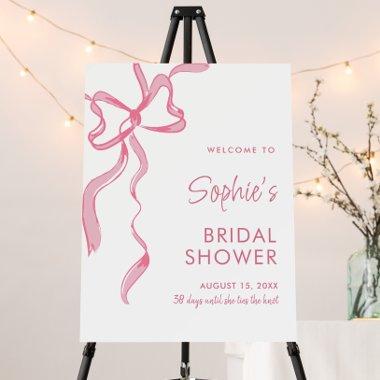 Elegant Blush Pink Hand Drawn Bow  Foam Board