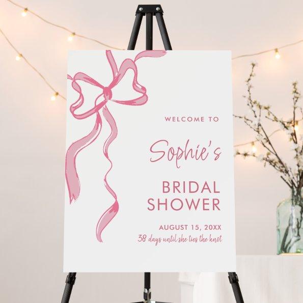 Elegant Blush Pink Hand Drawn Bow  Foam Board