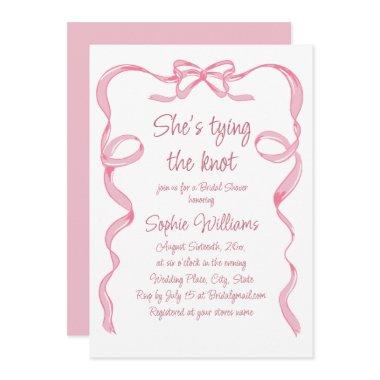 Elegant Blush Pink Hand Drawn Bow
