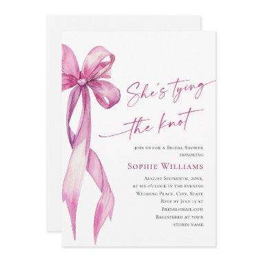Elegant Blush Pink Hand Drawn Bow