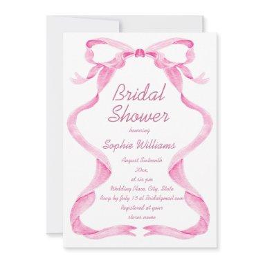 Elegant Blush Pink Hand Drawn Bow