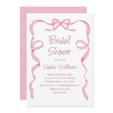 Elegant Blush Pink Hand Drawn Bow