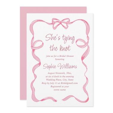 Elegant Blush Pink Hand Drawn Bow