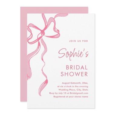 Elegant Blush Pink Hand Drawn Bow