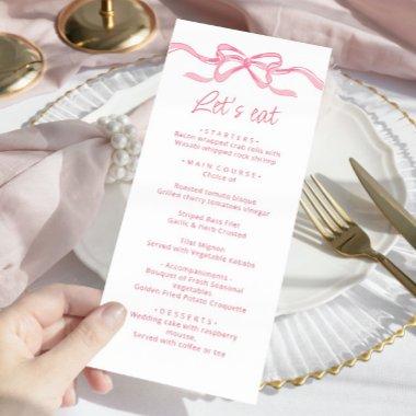 Elegant Blush Pink Hand Drawn Bow  Menu