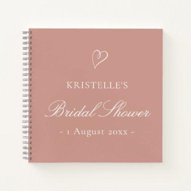 Elegant Blush Pink Heart Bridal Shower Guest Book