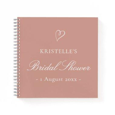 Elegant Blush Pink Heart Bridal Shower Guest Book