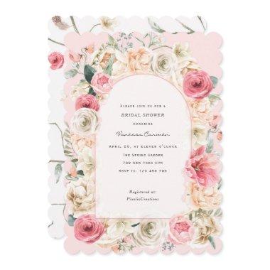 Elegant blush pink spring garden bridal shower inv Invitations