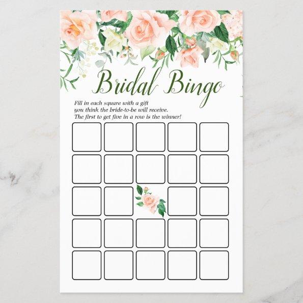 Elegant Blush Rose Double-Sided Bridal Shower Game