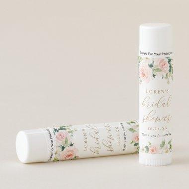 Elegant Blush Watercolor Floral Bridal Shower Lip Balm
