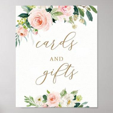 Elegant Blush Watercolor Floral Invitations and Gifts Poster