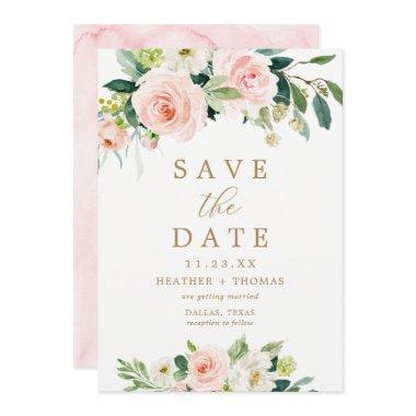 Elegant Blush Watercolor Save the Date