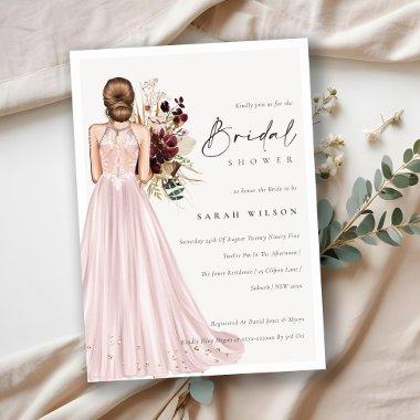 Elegant Blush Wedding Gown  Invite