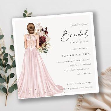 Elegant Blush Wedding Gown  Invite