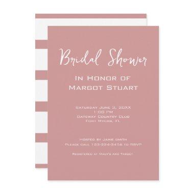 Elegant Blush White Script Stripe