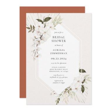 Elegant Bohemian Floral Bridal Shower Invitations