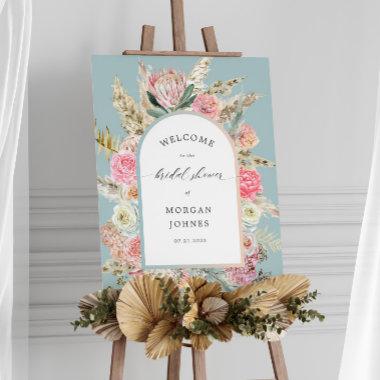 Elegant Bohemian Floral Bridal Shower Welcome Sign