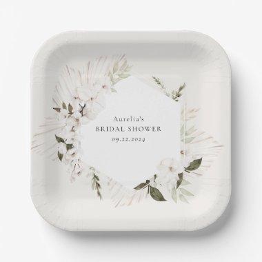 Elegant Bohemian Floral Paper Plates