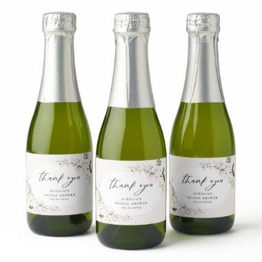 Elegant Bohemian Floral Thank You Sparkling Wine L Sparkling Wine Label