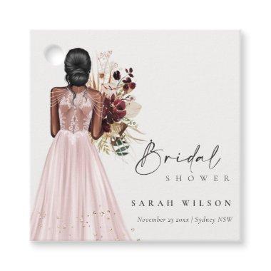 Elegant Boho Blush Wedding Gown  Favor Tags