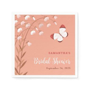 Elegant Boho  Wildflowers Butterfly Napkins