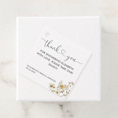 Elegant Boho Chic Wildflower Floral Thank You Favor Tags