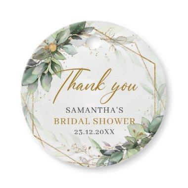 Elegant boho eucalyptus greenery bridal shower favor tags