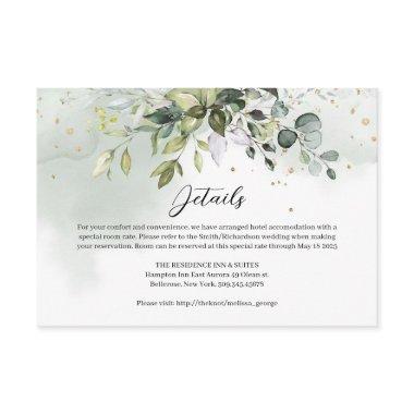 Elegant boho eucalyptus greenery gold details enclosure