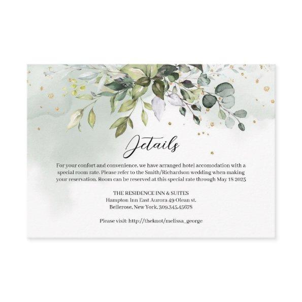 Elegant boho eucalyptus greenery gold details enclosure