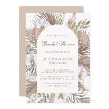 Elegant Boho Floral Arch Pink & Tan