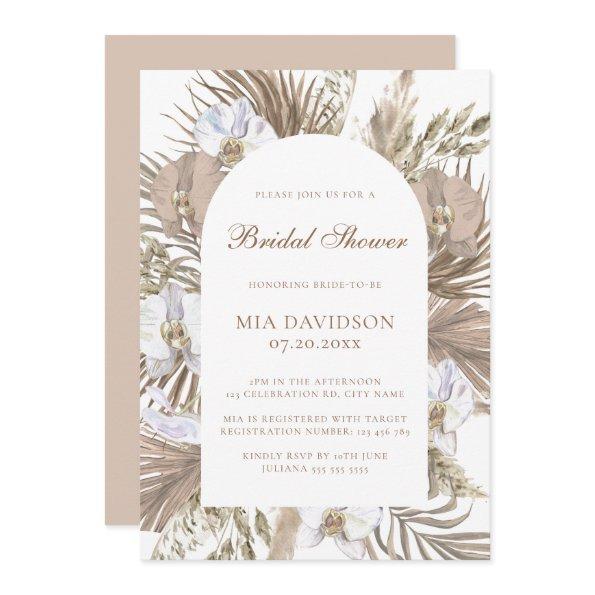 Elegant Boho Floral Arch Pink & Tan
