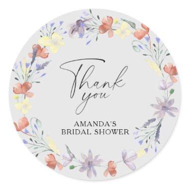 Elegant Boho floral  Classic Round Sticker