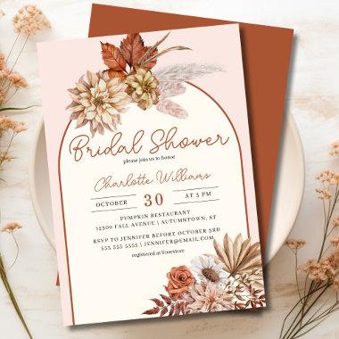 Elegant Boho Floral Bridal Shower Invitations