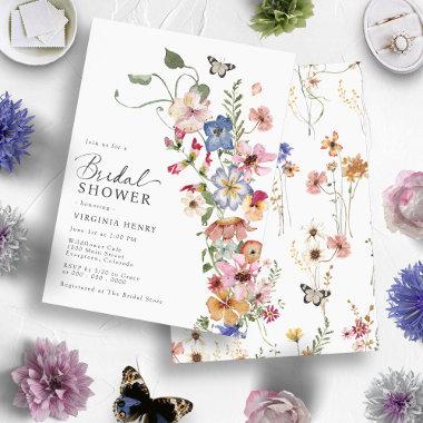 Elegant Boho Floral Bridal Shower Invitations