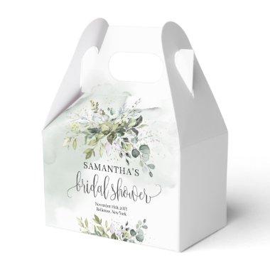 Elegant boho green eucalyptus gold  Favor Boxes