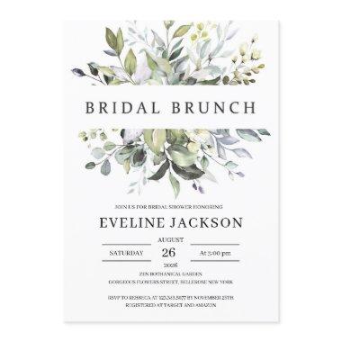 Elegant boho greenery foliage bridal brunch