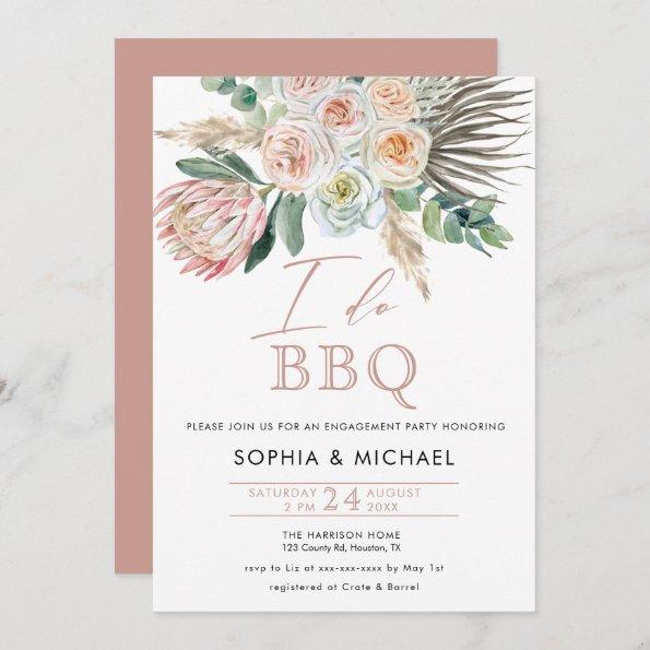 Elegant Boho I do BBQ Engagement Party Invitations