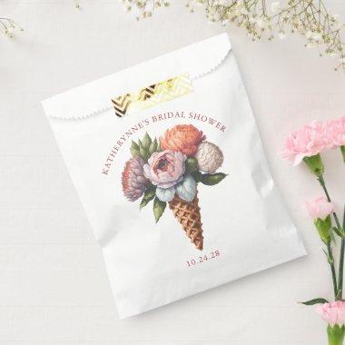 Elegant Boho Ice Cream Bridal Shower Favor Bag