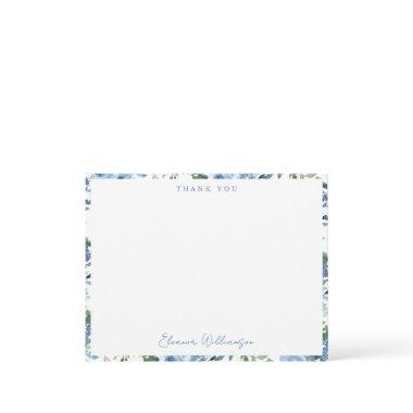 Elegant Boho Light Blue Watercolor Brunch Bubbly Thank You