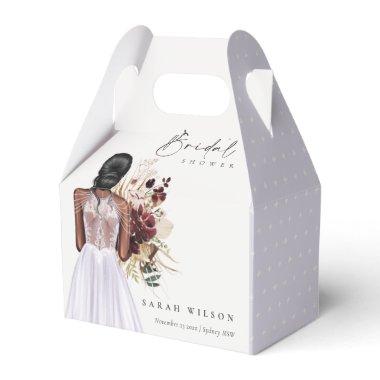 Elegant Boho Lilac Wedding Gown Bridal Shower Favor Boxes