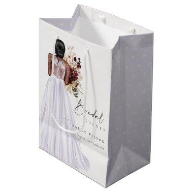 Elegant Boho Lilac Wedding Gown Bridal Shower Medium Gift Bag