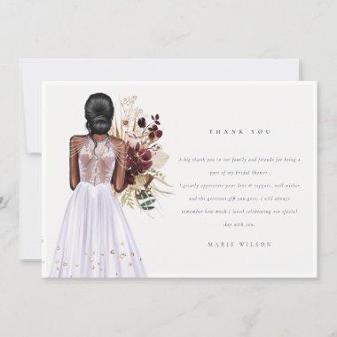 Elegant Boho Lilac Wedding Gown Bridal Shower Thank You Invitations